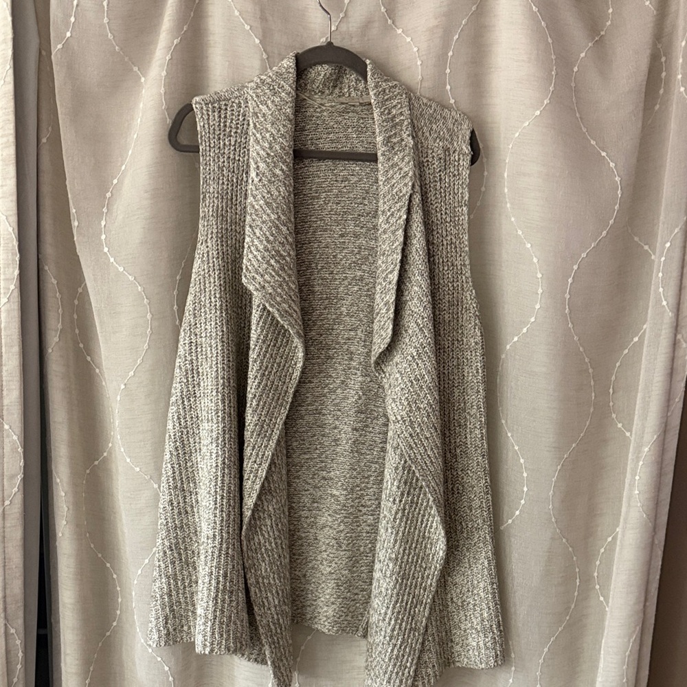 LOFT Heather Gray Open Front Cardigan